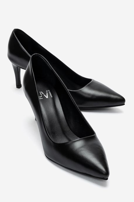 Clyde Leder Stiletto Spitzer Zehn Pumps - Image 1