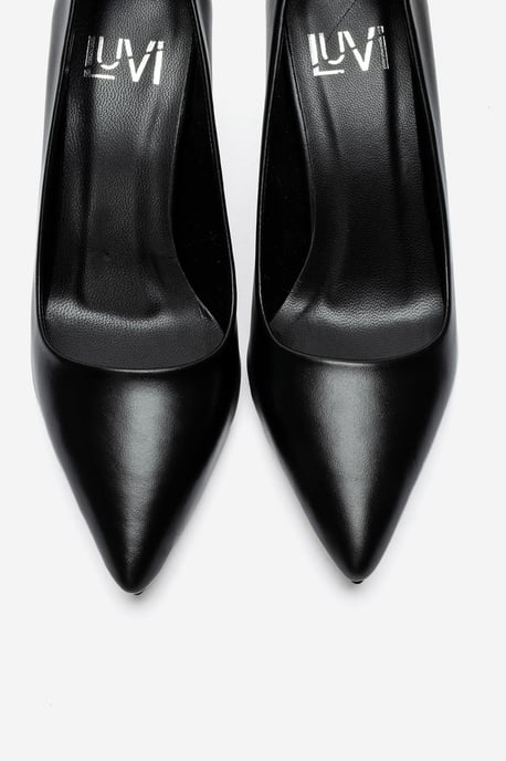 Clyde Leder Stiletto Spitzer Zehn Pumps - Image 2