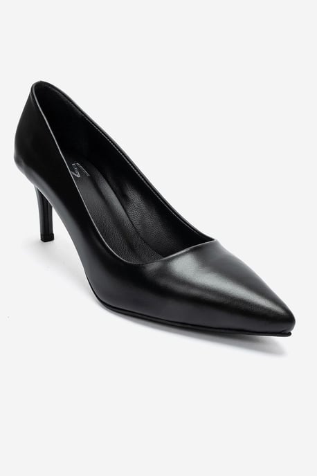 Clyde Leder Stiletto Spitzer Zehn Pumps - Image 3