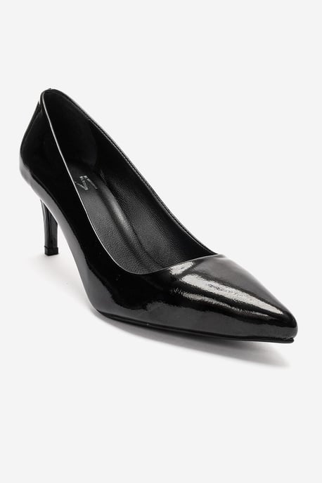 Clyde Leder Stiletto Spitzer Zehn Pumps - Image 1