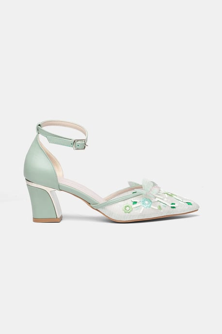 Iry Blockabsatz Braut Spitzer Zeh Pumps - Image 2