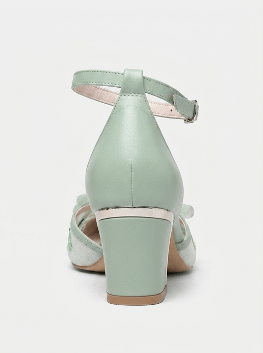 Iry Blockabsatz Braut Spitzer Zeh Pumps - Image 3