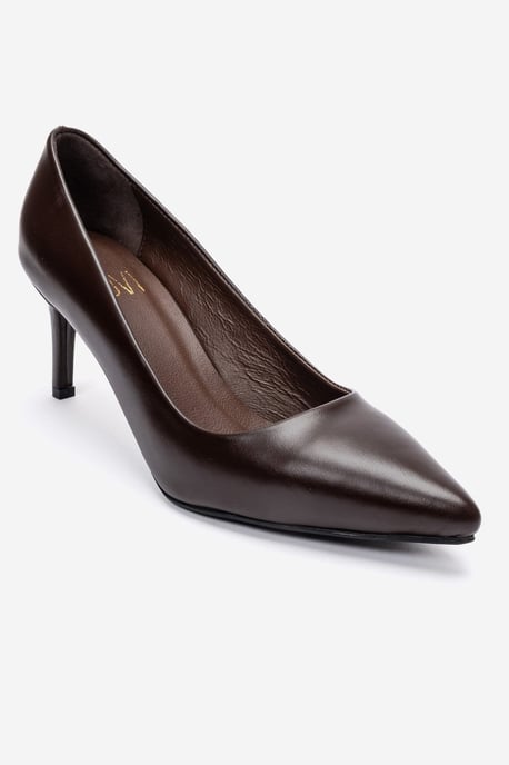 Clyde Leder Stiletto Spitzer Zehn Pumps - Image 3