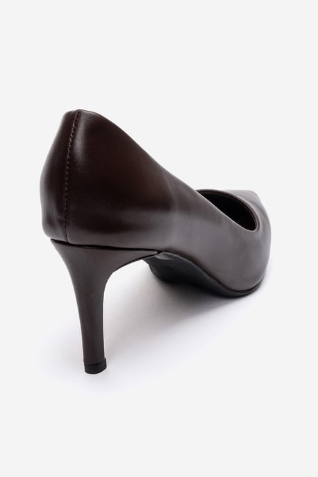Clyde Leder Stiletto Spitzer Zehn Pumps - Image 5