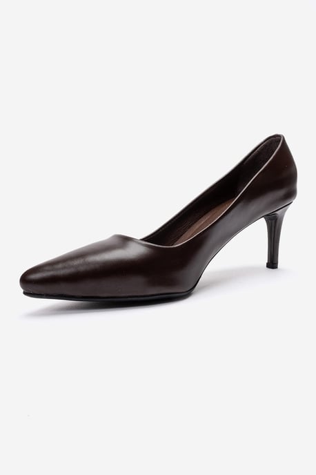 Clyde Leder Stiletto Spitzer Zehn Pumps - Image 6