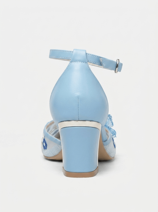 Iry Blockabsatz Braut Spitzer Zeh Pumps - Image 3