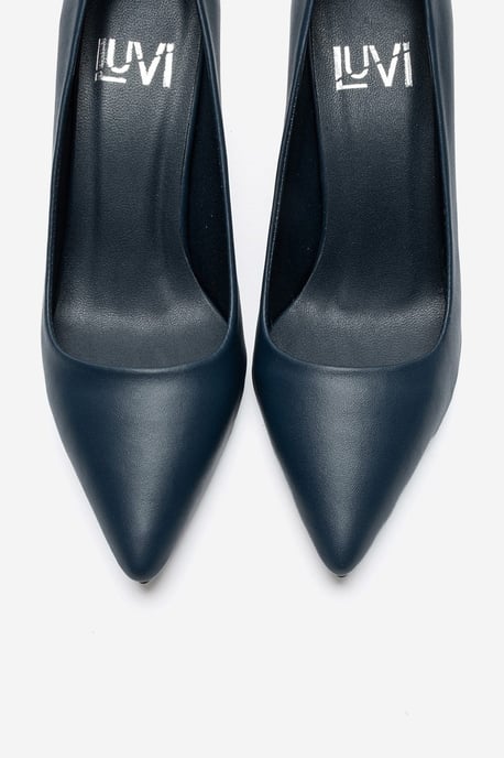 Clyde Leder Stiletto Spitzer Zehn Pumps - Image 2