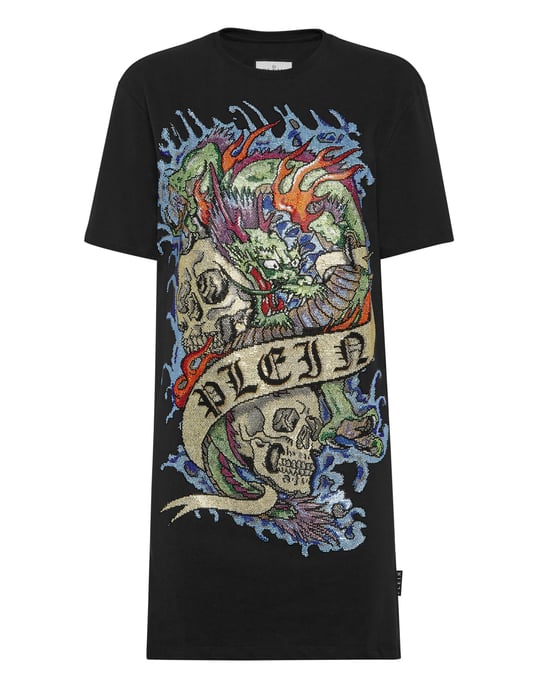Kurzes T-Shirt-Kleid Tattoo - Image 1
