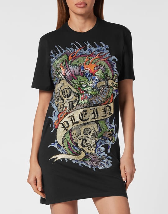 Kurzes T-Shirt-Kleid Tattoo - Image 2