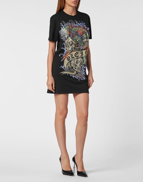 Kurzes T-Shirt-Kleid Tattoo - Image 3