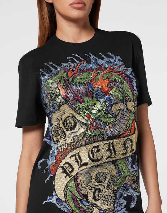 Kurzes T-Shirt-Kleid Tattoo - Image 5
