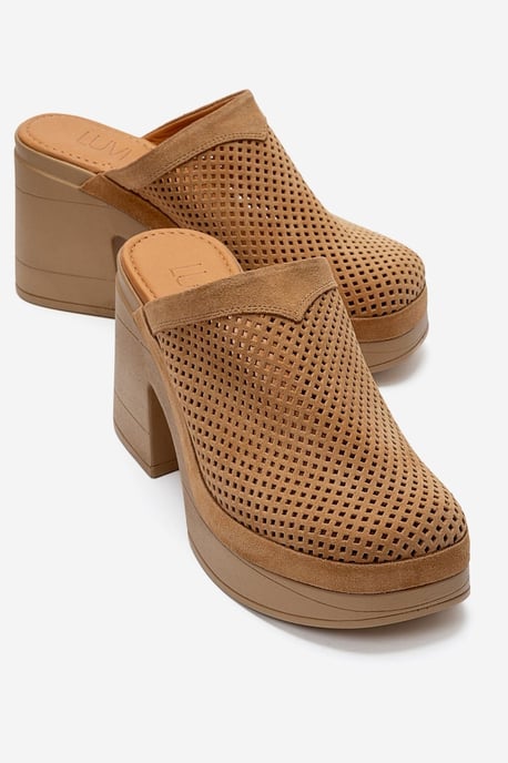 Dejas Leder-Sandale mit Plateausohle und Blockabsatz - Image 1