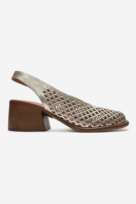 Monvera Blockabsatz Leder Slingback Sandale - Image 4