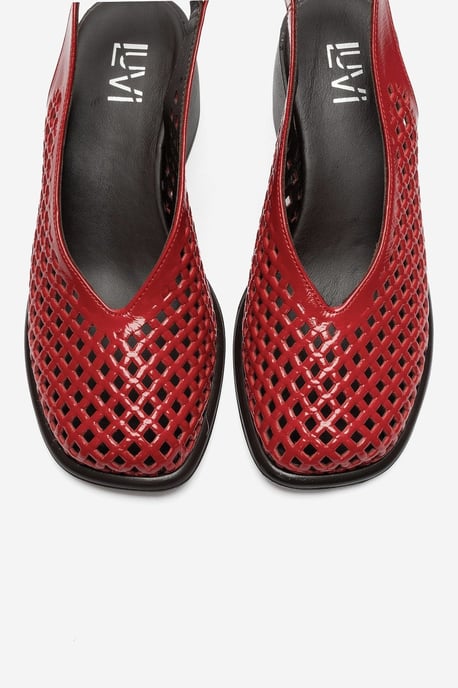Monvera Blockabsatz Leder Slingback Sandale - Image 2