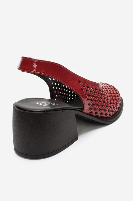 Monvera Blockabsatz Leder Slingback Sandale - Image 5