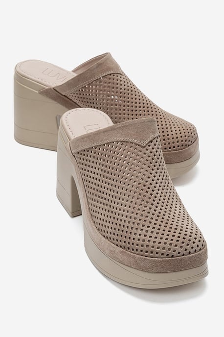 Dejas Leder-Sandale mit Plateausohle und Blockabsatz - Image 1