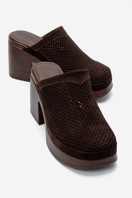 Dejas Leder-Sandale mit Plateausohle und Blockabsatz - Image 1