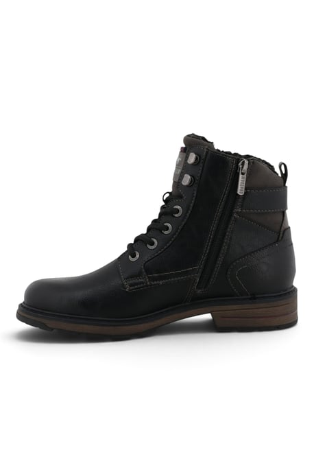 Mustang Herren Schwarze Kunstleder Winter Schnür-Stiefeletten - M0021001 - Image 4