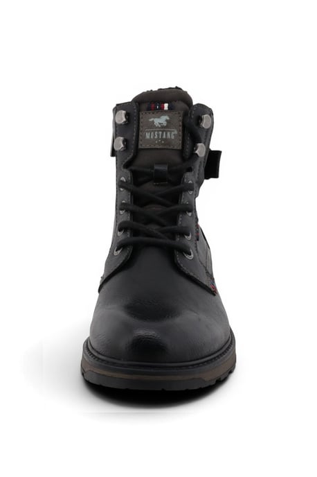 Mustang Herren Schwarze Kunstleder Winter Schnür-Stiefeletten - M0021001 - Image 5