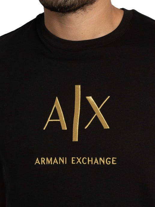 Armani Exchange Schlankes Grafik T-Shirt, Schwarz - Image 4