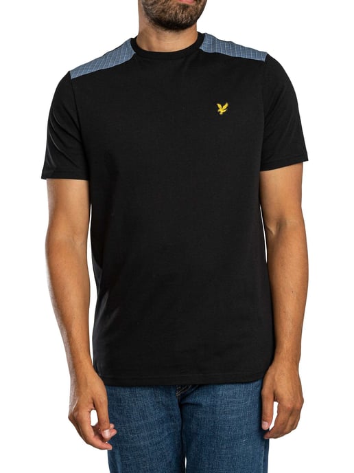 Lyle & Scott Kariertes T-Shirt Mit Einsätzen, Schwarz - Image 1