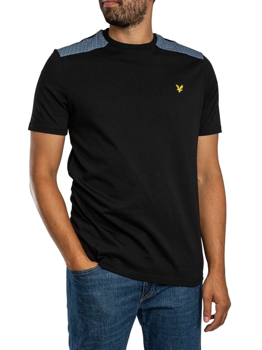 Lyle & Scott Kariertes T-Shirt Mit Einsätzen, Schwarz - Image 2
