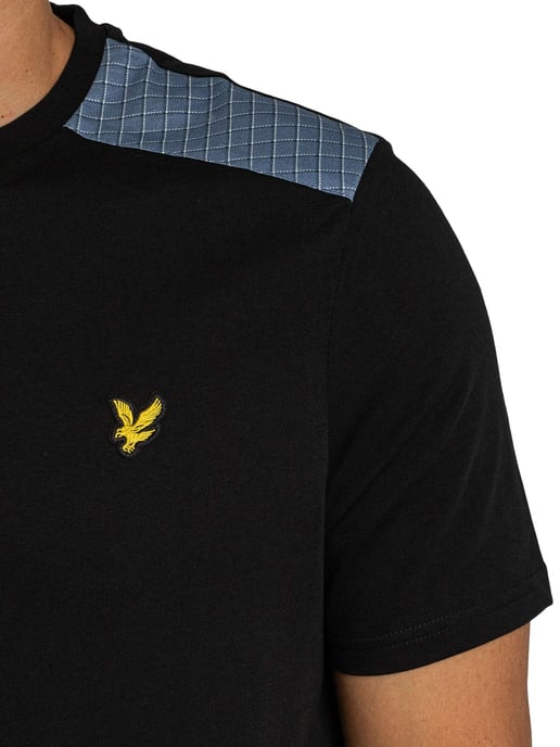 Lyle & Scott Kariertes T-Shirt Mit Einsätzen, Schwarz - Image 4