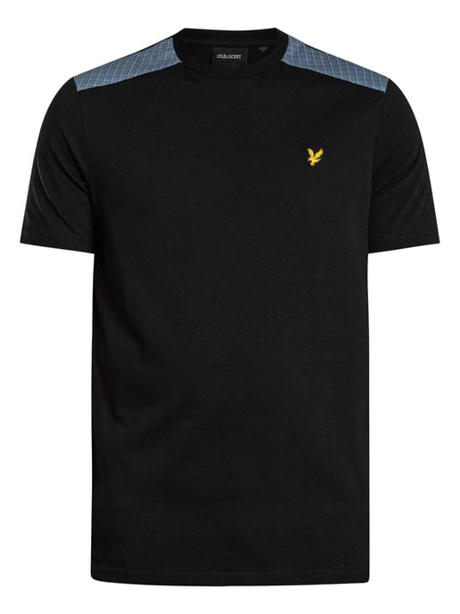 Lyle & Scott Kariertes T-Shirt Mit Einsätzen, Schwarz - Image 5