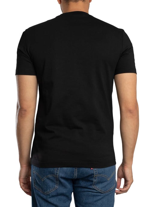 EA7 Schmal Geschnittenes T-Shirt Mit Logo-Grafik, Schwarz - Image 3