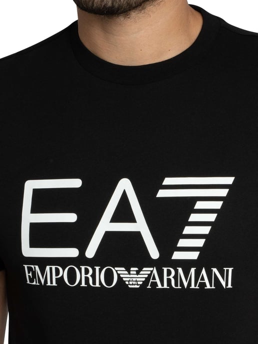 EA7 Schmal Geschnittenes T-Shirt Mit Logo-Grafik, Schwarz - Image 4