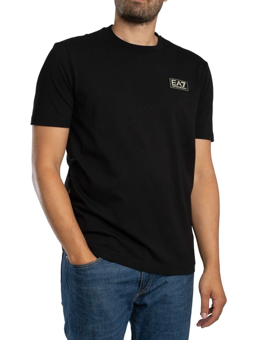 EA7 Regular Chest Box Logo T-Shirt, Schwarz - Image 2