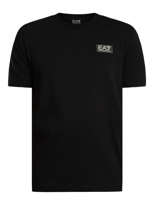 EA7 Regular Chest Box Logo T-Shirt, Schwarz - Image 5