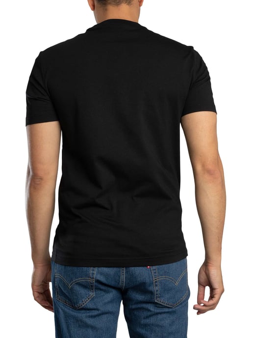 EA7 Schmal Geschnittenes T-Shirt Mit Logo-Grafik, Schwarz - Image 3