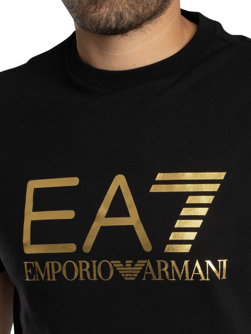 EA7 Schmal Geschnittenes T-Shirt Mit Logo-Grafik, Schwarz - Image 4