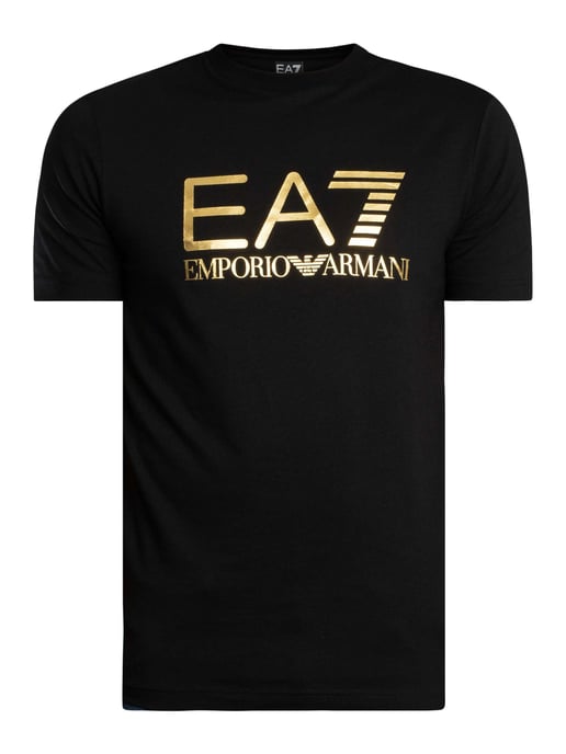 EA7 Schmal Geschnittenes T-Shirt Mit Logo-Grafik, Schwarz - Image 5