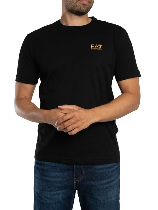 EA7 Zurück Logo T-Shirt, Schwarz - Image 2