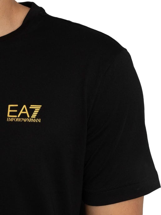 EA7 Zurück Logo T-Shirt, Schwarz - Image 4