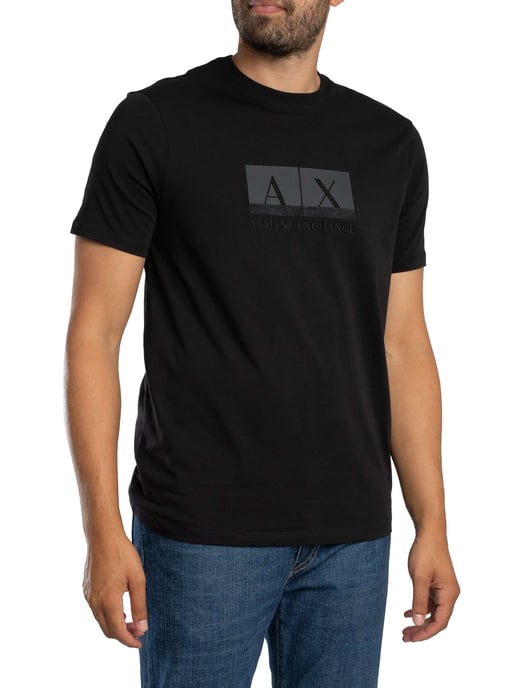Armani Exchange Schlankes Grafik T-Shirt, Schwarz - Image 1