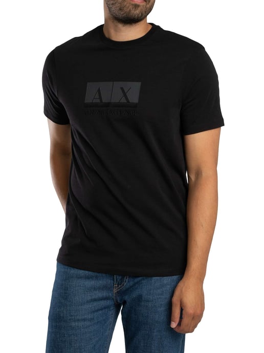 Armani Exchange Schlankes Grafik T-Shirt, Schwarz - Image 2