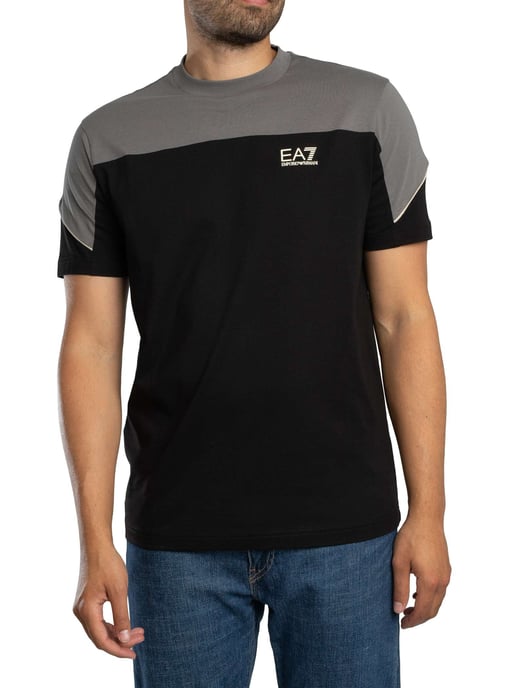 EA7 Regular Chest Logo T-Shirt, Schwarz - Image 1
