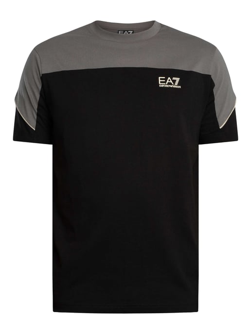 EA7 Regular Chest Logo T-Shirt, Schwarz - Image 5
