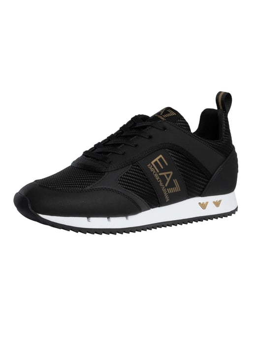 EA7 Sneakers Aus Carbon-Mesh Mit Logo, Schwarz - Image 1