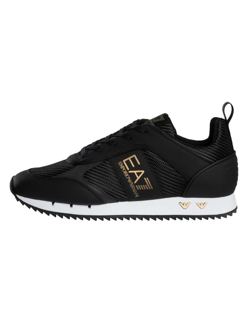 EA7 Sneakers Aus Carbon-Mesh Mit Logo, Schwarz - Image 2