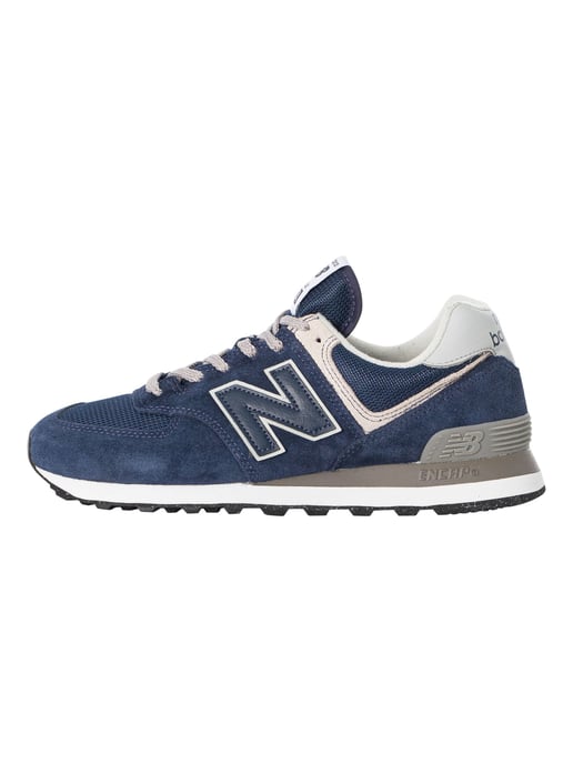 New Balance 574 Wildleder Trainer, Blau - Image 2