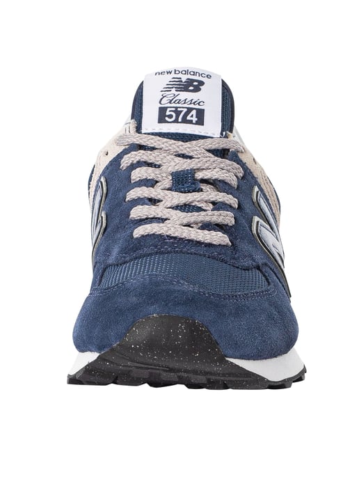 New Balance 574 Wildleder Trainer, Blau - Image 4