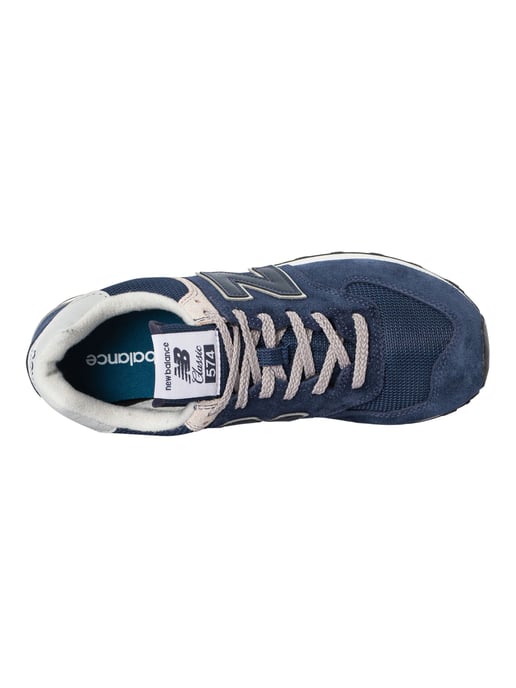 New Balance 574 Wildleder Trainer, Blau - Image 6