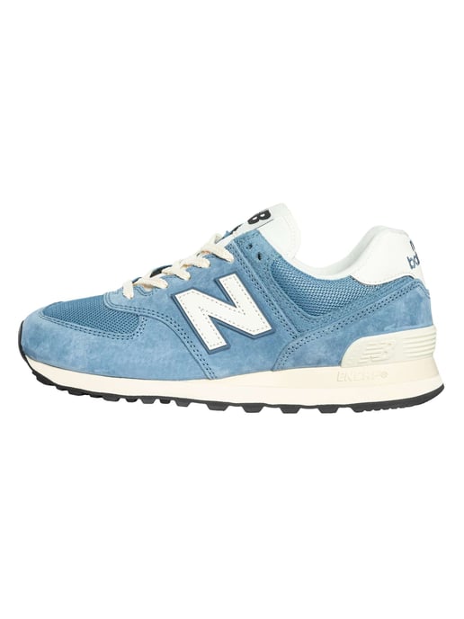 New Balance 574 Wildleder Trainer, Blau - Image 2