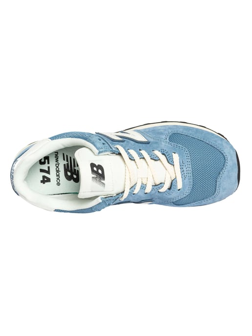 New Balance 574 Wildleder Trainer, Blau - Image 6