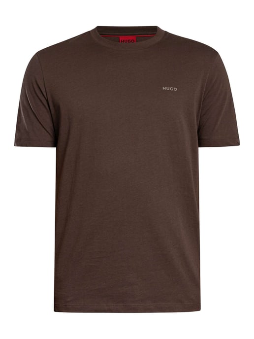 HUGO Dero222 T-Shirt Mit Logo Auf Der Brust, Braun - Image 5