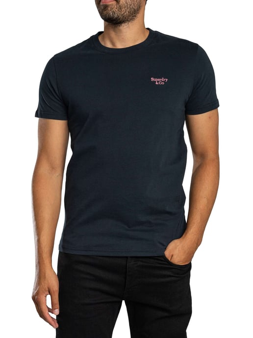 Superdry Essential Serif Logo T-Shirt, Blau - Image 2